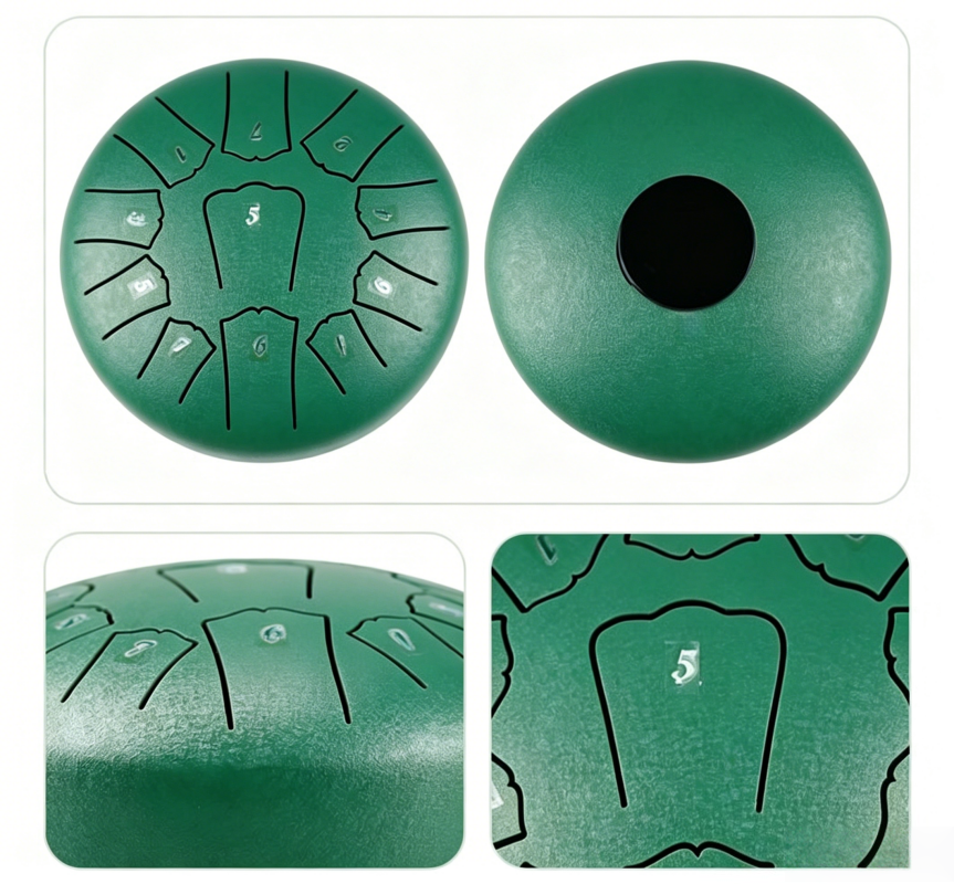 6-Inch 11-Tone Steel Tongue Drum | Portable Healing Handpan for Meditation & Sound Therapy