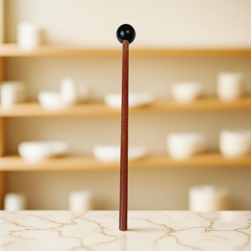 Handcrafted Red Sandalwood Tongue Drum Mallet with 8 Inch Silicone Tip | Durable, Ergonomic Design for Clear Tone & Precise Striking | Perfect for Steel Tongue Drums, Handpans & Sound Healing