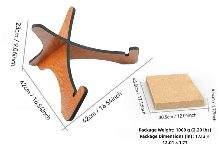 Portable Wooden Handpan Drum Stand, Lightweight Spliceable Handpan Holder with Anti-Scratch Sponge Edging, Stable Percussion Instrument Support for Practice & Performance