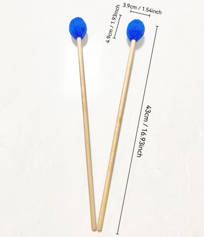 Premium Intermediate Marimba Mallets, Maple Handle, Nylon Core Wool Acrylic Wound Head for Xylophone Percussion