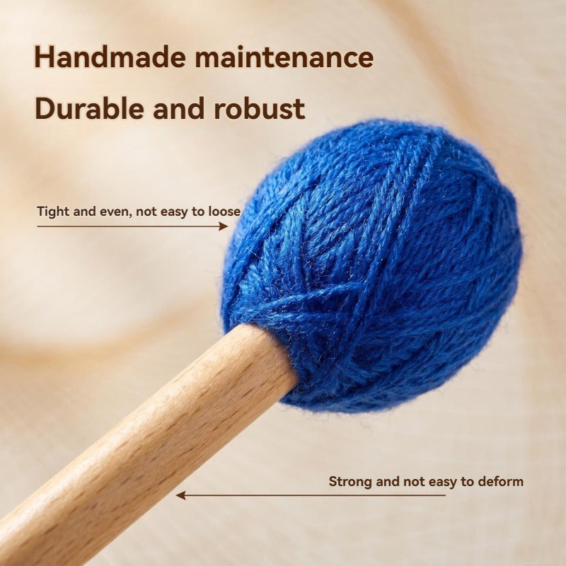 Premium Intermediate Marimba Mallets, Maple Handle, Nylon Core Wool Acrylic Wound Head for Xylophone Percussion