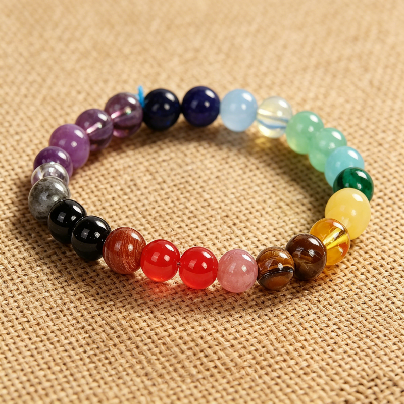 7 Chakra Healing Crystal Bracelet 8mm Beads Natural Stone Reiki Balance Jewelry for Men Women