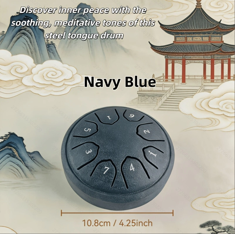 Exquisite Hand-Tuned C Key 8-Note Steel Tongue Drum – Portable Serenity Instrument for Sound Therapy and Spiritual Balance
