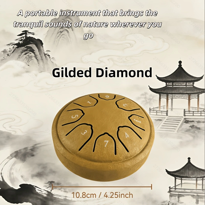 Exquisite Hand-Tuned C Key 8-Note Steel Tongue Drum – Portable Serenity Instrument for Sound Therapy and Spiritual Balance