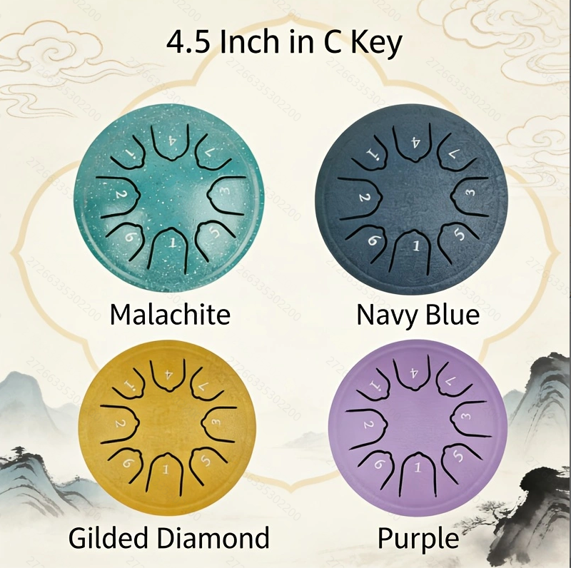 Exquisite Hand-Tuned C Key 8-Note Steel Tongue Drum – Portable Serenity Instrument for Sound Therapy and Spiritual Balance