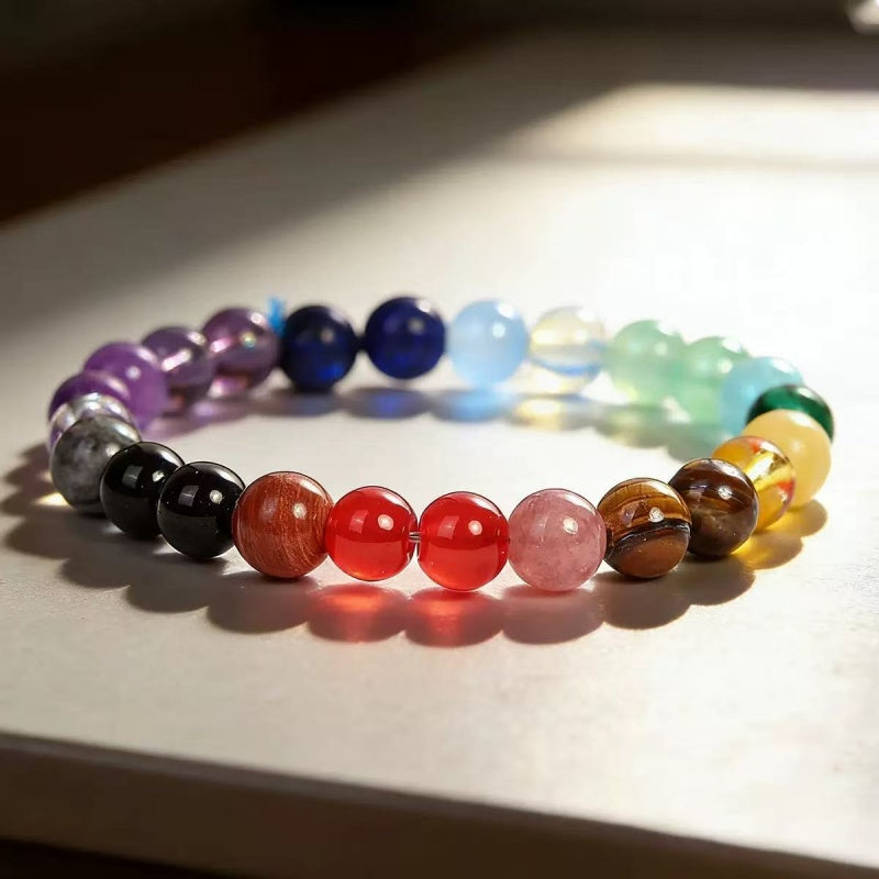 7 Chakra Healing Crystal Bracelet 8mm Beads Natural Stone Reiki Balance Jewelry for Men Women