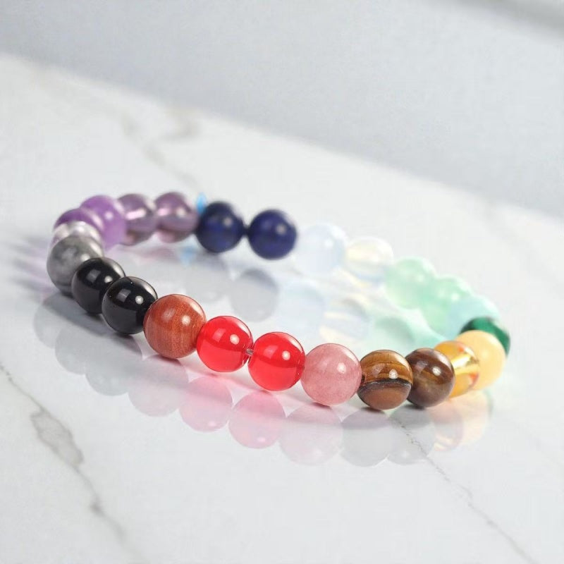 7 Chakra Healing Crystal Bracelet 8mm Beads Natural Stone Reiki Balance Jewelry for Men Women