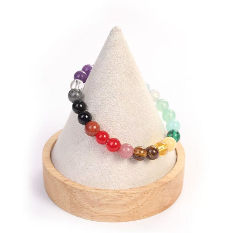 7 Chakra Healing Crystal Bracelet 8mm Beads Natural Stone Reiki Balance Jewelry for Men Women