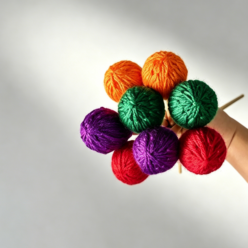 Multi-Color Intermediate Marimba Mallets, Maple Handle, Nylon Core with Wool & Acrylic Blend Wrapped Head, Xylophone Sticks