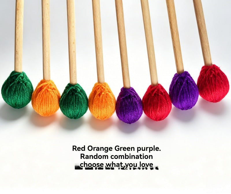 Multi-Color Intermediate Marimba Mallets, Maple Handle, Nylon Core with Wool & Acrylic Blend Wrapped Head, Xylophone Sticks
