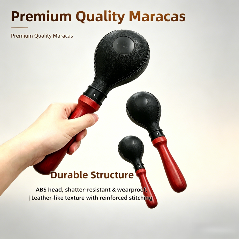 Professional Stage Grade Orff Maracas, Large ABS Acoustic Shakers with Solid Wood Handles, Rhythm Percussion Instruments for Adult Performances