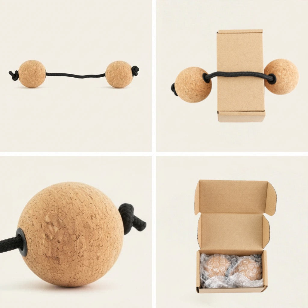 Asalato Rhythm Sand Balls Soft Cork Silent Low Volume Double Ball Portable Fancy Percussion Instrument