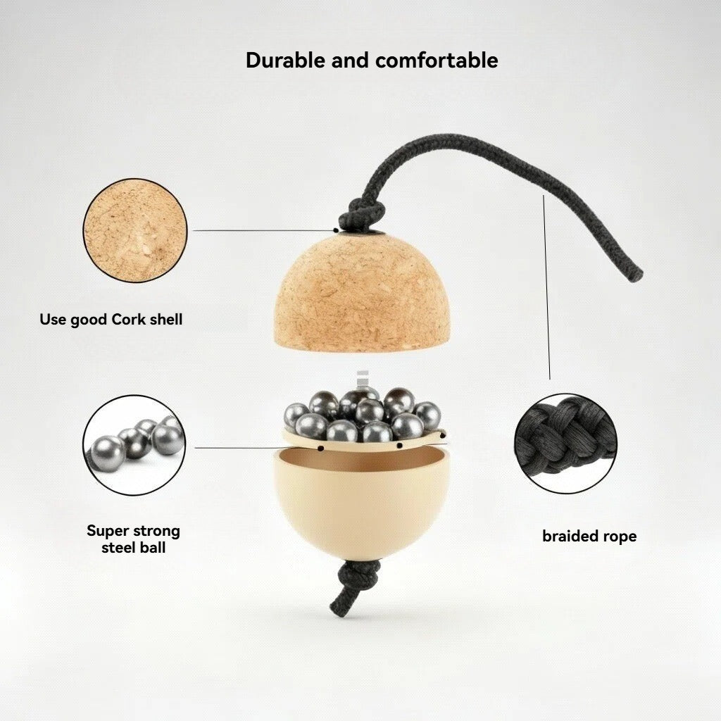 Asalato Rhythm Sand Balls Soft Cork Silent Low Volume Double Ball Portable Fancy Percussion Instrument