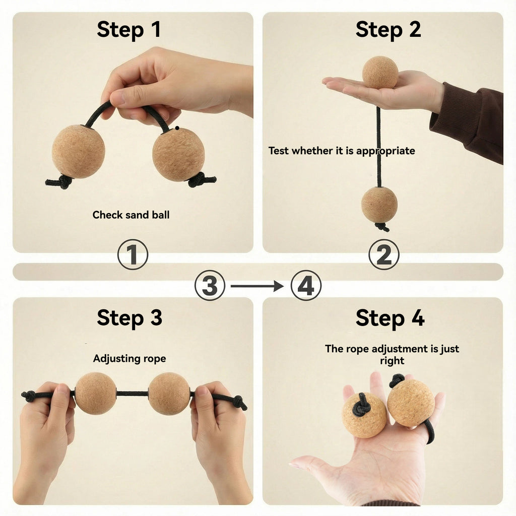 Asalato Rhythm Sand Balls Soft Cork Silent Low Volume Double Ball Portable Fancy Percussion Instrument