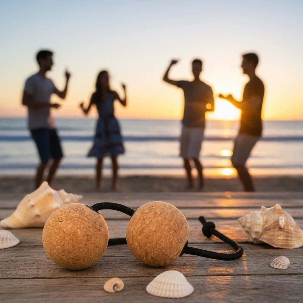 Asalato Rhythm Sand Balls Soft Cork Silent Low Volume Double Ball Portable Fancy Percussion Instrument
