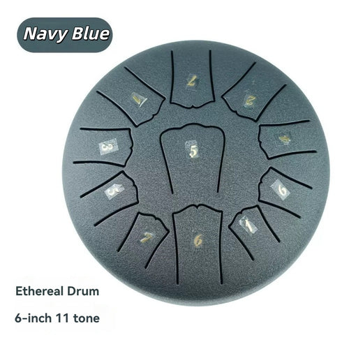 6-Inch 11-Tone Steel Tongue Drum | Portable Healing Handpan for Meditation & Sound Therapy