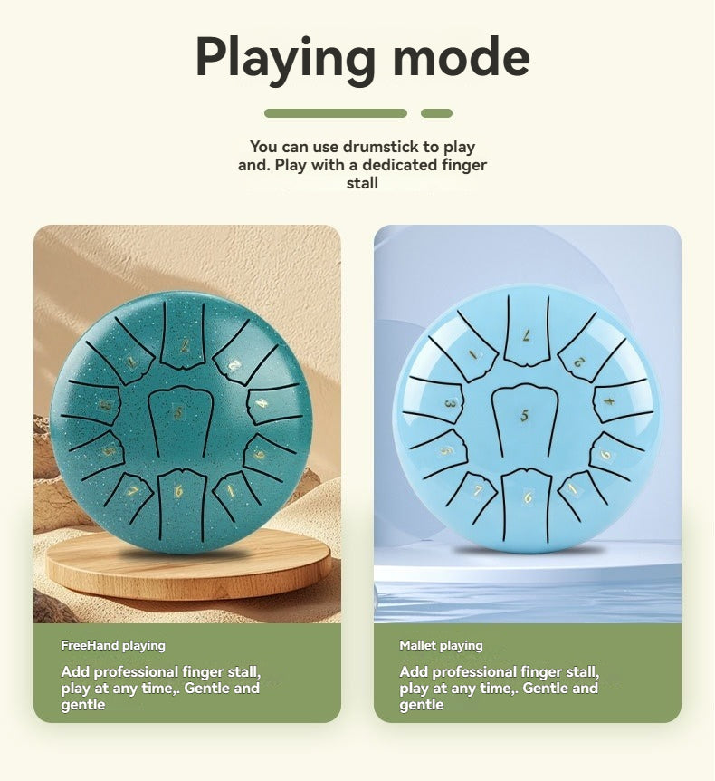 6-Inch 11-Tone Steel Tongue Drum | Portable Healing Handpan for Meditation & Sound Therapy