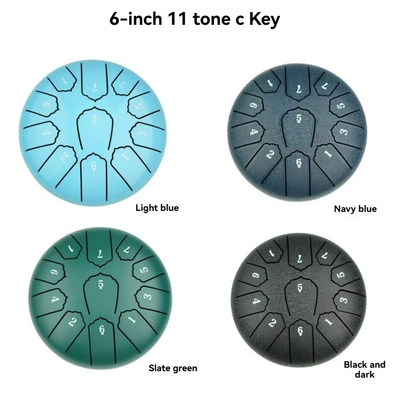 6-Inch 11-Tone Steel Tongue Drum | Portable Healing Handpan for Meditation & Sound Therapy