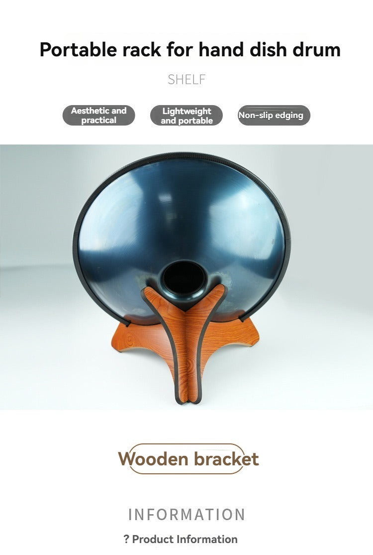 Portable Wooden Handpan Drum Stand, Lightweight Spliceable Handpan Holder with Anti-Scratch Sponge Edging, Stable Percussion Instrument Support for Practice & Performance