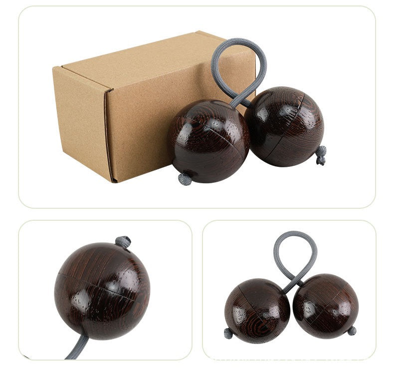 Portable Wooden Asalato Rhythm Sand Ball | Natural Solid Wood Percussion for Music Practice & Stress Relief