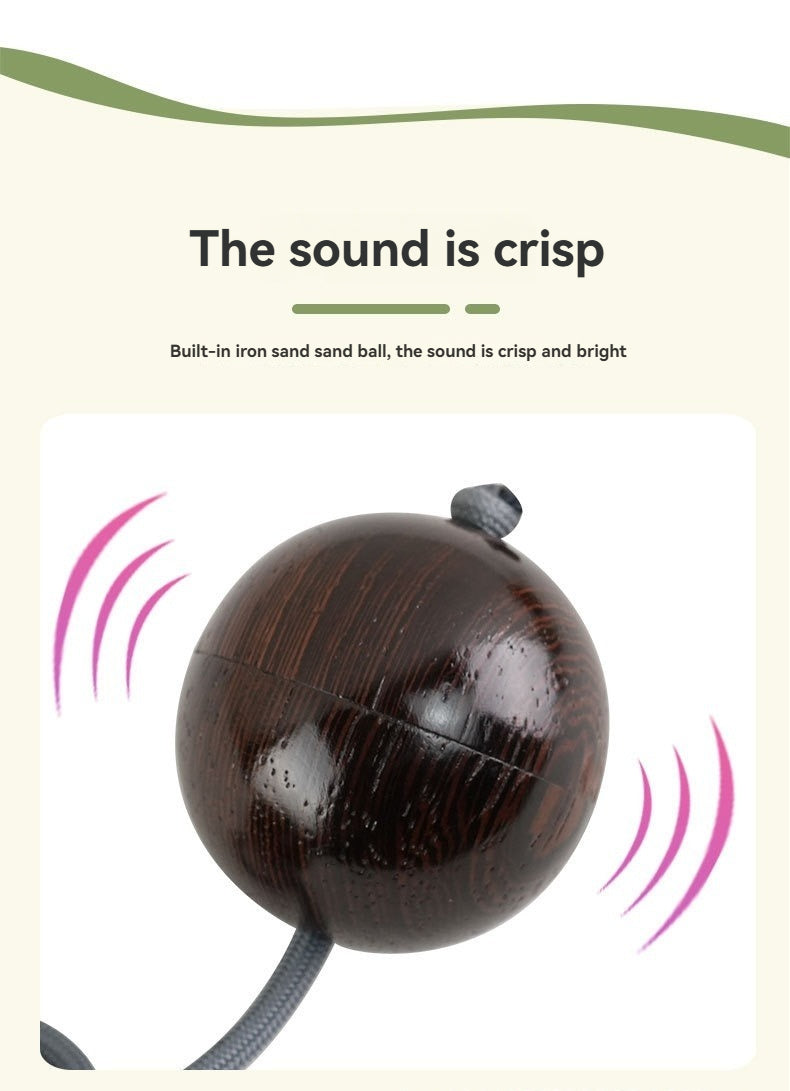Portable Wooden Asalato Rhythm Sand Ball | Natural Solid Wood Percussion for Music Practice & Stress Relief