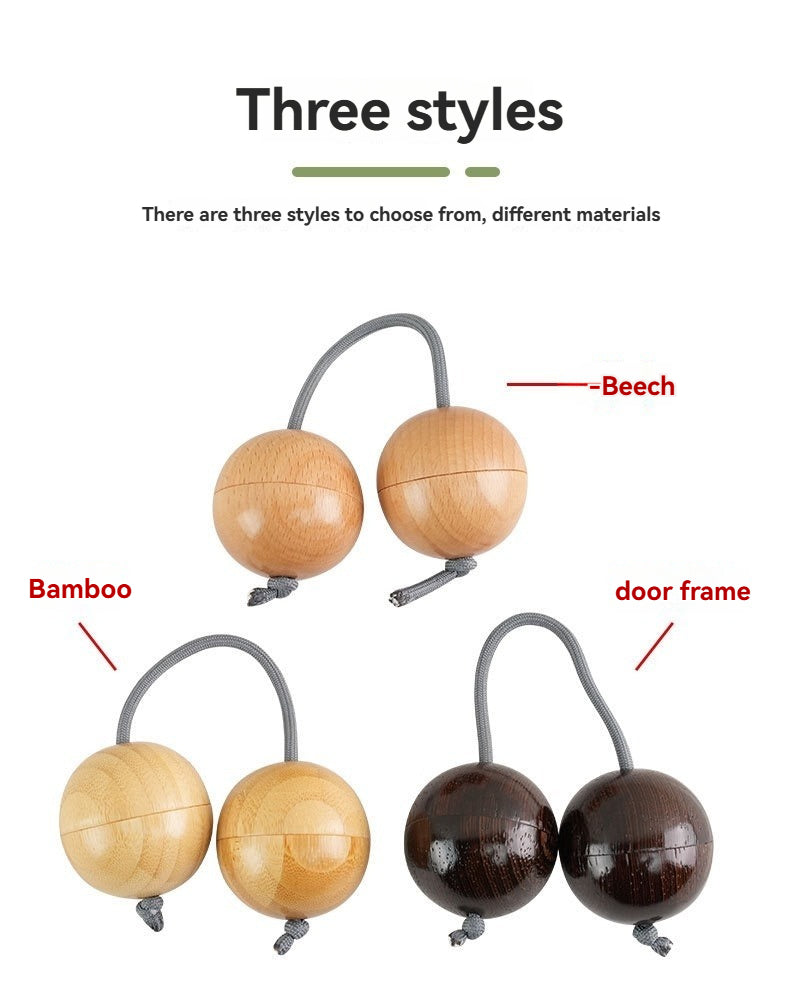 Portable Wooden Asalato Rhythm Sand Ball | Natural Solid Wood Percussion for Music Practice & Stress Relief