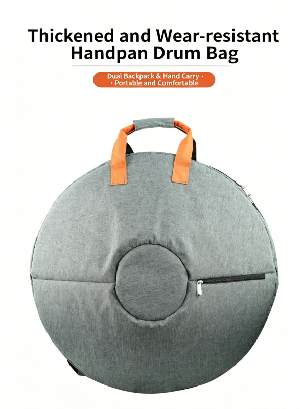 22 Inch Handpan Drum Bag, Thickened Handpan Case with Backpack Straps, Waterproof Woven Fabric Handpan Backpack with Reinforced Handle & Metal Zipper, Portable Handpan Percussion Instrument Bag for D Minor Kurd Steel Tongue Drum