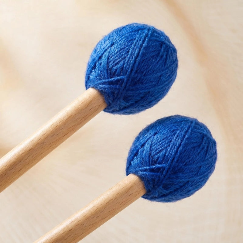 Premium Intermediate Marimba Mallets, Maple Handle, Nylon Core Wool Acrylic Wound Head for Xylophone Percussion